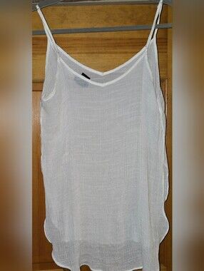 Wet Seal White Sheer V-Neck Spaghetti Strap Camisole